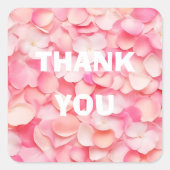 ピンクの花結婚花びら感謝していのあなた スクエアシール (正面)