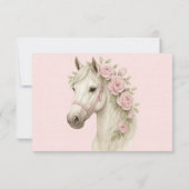 ピンクの花絵を描の馬の結婚式の日付を保存 (裏面)