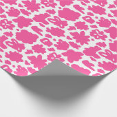 ピンクの花絵画柄の包み紙 ラッピングペーパー (角)