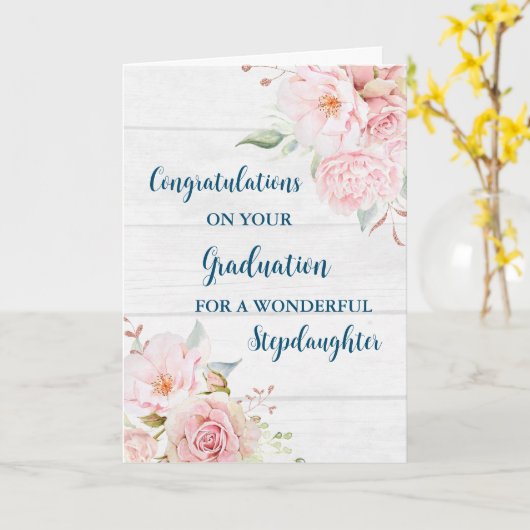 ピンクの花継娘 カード (黄色い花)