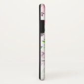 ピンクの花緑の葉柄モノグラム Case-Mate iPhoneケース (裏面/右)