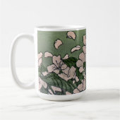 ピンクの花緑 コーヒーマグカップ (左)