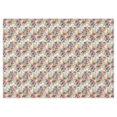 ピンクの花花花花花束付き金ゴールドと白い正方形 テーブルクロス (正面(横))