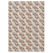 ピンクの花花花花花束付き金ゴールドと白い正方形 テーブルクロス (正面)