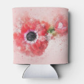 ピンクの花芽のある水彩花 缶クーラー (裏面)