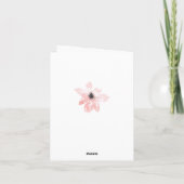 ピンクの花芽折り畳みサンキューカード サンキューカード (裏面)