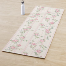 ピンクの花薔薇ヨガマット