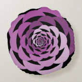 ピンクの花螺旋グラデーション円枕 ラウンドクッション (裏面)