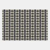 ピンクの花袋花の白黒パーソナライズされた ラッピングペーパーシート (正面)