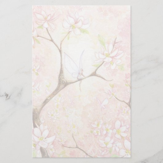 「ピンクの花見」文房具 便箋 (正面)