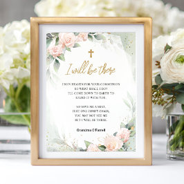 ピンクの花記念聖体拝領 ポスター