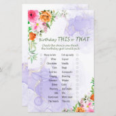 ピンクの花誕生日このゲームまたはそのゲーム (正面/裏面)