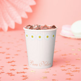ピンクの花誕生日紙カップ 紙コップ