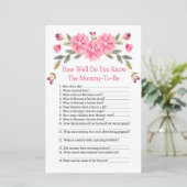 ピンクの花赤ちゃんシャワーのゲームをどれくらい知っているか (スタンド正面)