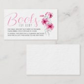 ピンクの花赤ちゃんシャワーベビー エンクロージャーカード (正面/裏面)