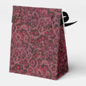 ピンクの花赤面カーブお洒落フローラルパターン フェイバーボックス (裏面サイド)