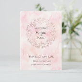 ピンクの花輪の結婚式 セーブザデート (スタンド正面)