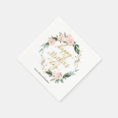 ピンクの花輪 ハッピー母の日 スタンダードカクテルナプキン (角)