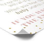 ピンクの花金ゴールドは赤ちゃんシャワーのゲームサインを言わない ポスター (角)