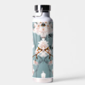 ピンクの花50の色合い ウォーターボトル (右面)