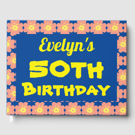 ピンクの花50th誕生日パーティー ゲストブック