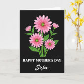 ピンクの花 お母さんの日 カード (黄色い花)