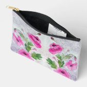 ピンクの花 アクセサリーポーチ (見開き)