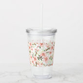 ピンクの花 アクリルタンブラー (正面)