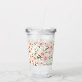 ピンクの花 アクリルタンブラー (裏面)