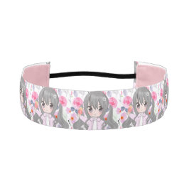 ピンクの花 アスレチックヘッドバンド