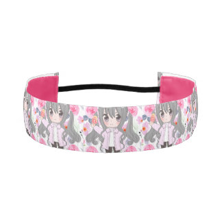 ピンクの花 アスレチックヘッドバンド