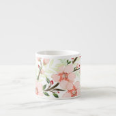 ピンクの花 エスプレッソカップ (正面)