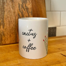 ピンクの花 オコチヨ カクタス プラス コーヒー 水彩画