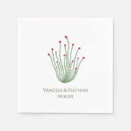 ピンクの花 オコティロ サボテン ウェディング カクテル スタンダードカクテルナプキン