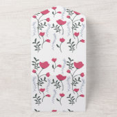 ピンクの花 オールインワン招待状 (外側)