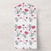 ピンクの花 オールインワン招待状 (内側)