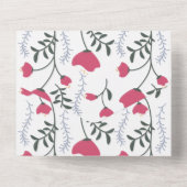 ピンクの花 オールインワン招待状 (裏面)