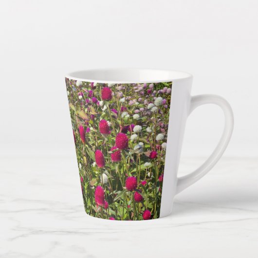 ピンクの花 カフェラテマグ (右)