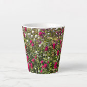 ピンクの花 カフェラテマグ (正面)