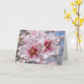 ピンクの花 カード (黄色い花)