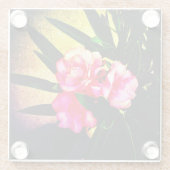 ピンクの花 ガラスコースター (裏面)