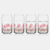 ピンクの花 ガラス缶 (裏面)