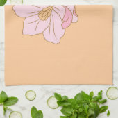 ピンクの花 キッチンタオル (折り畳み)