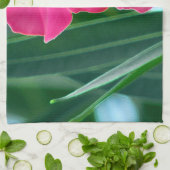 ピンクの花 キッチンタオル (折り畳み)