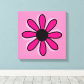 ピンクの花 キャンバスプリント (インサイチュ (ウッドフロア))