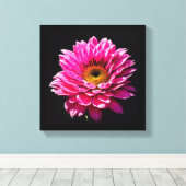 ピンクの花 キャンバスプリント (インサイチュ (ウッドフロア))