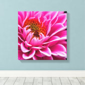 ピンクの花 キャンバスプリント (インサイチュ (ウッドフロア))