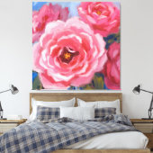 ピンクの花 キャンバスプリント (インサイチュ (寝室))