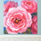 ピンクの花 キャンバスプリント (インサイチュ (ウッドフロア))