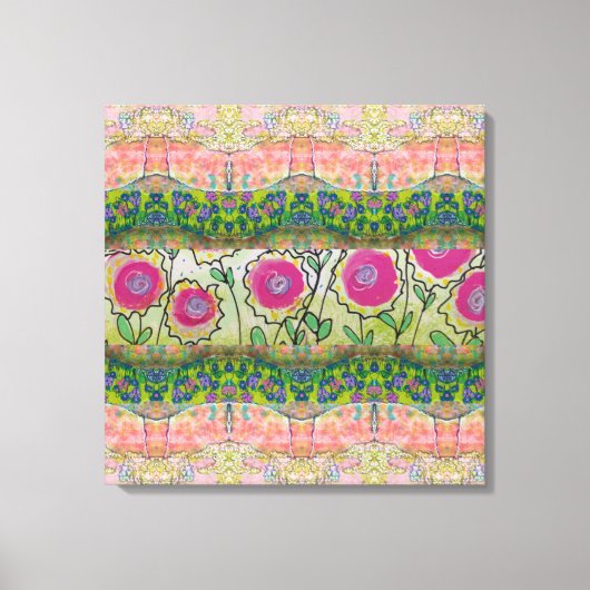 ピンクの花 キャンバスプリント (正面)